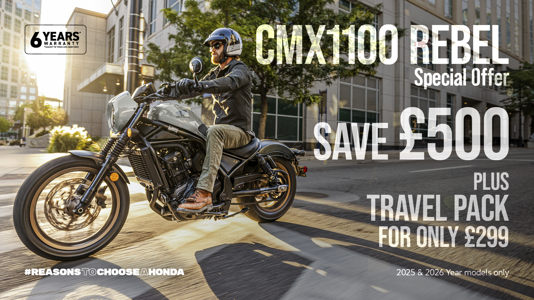 CMX1100 REBEL Special Offer - SAVE £500 + Travel Pack for only £299 - 2025 & 2026 Year models only